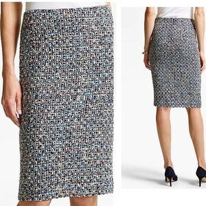 Talbots Wool Blend Woven Tweed Pencil Skirt 16 W / 16